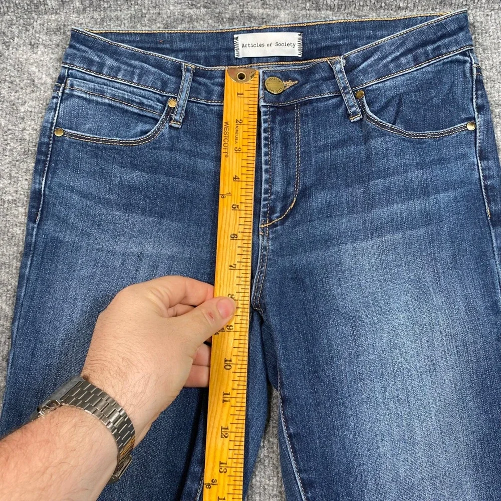 Articles of Society Avalon Flare Jeans Blue Mid Rise Denim 27 5055PLV-836 - Picture 4 of 11
